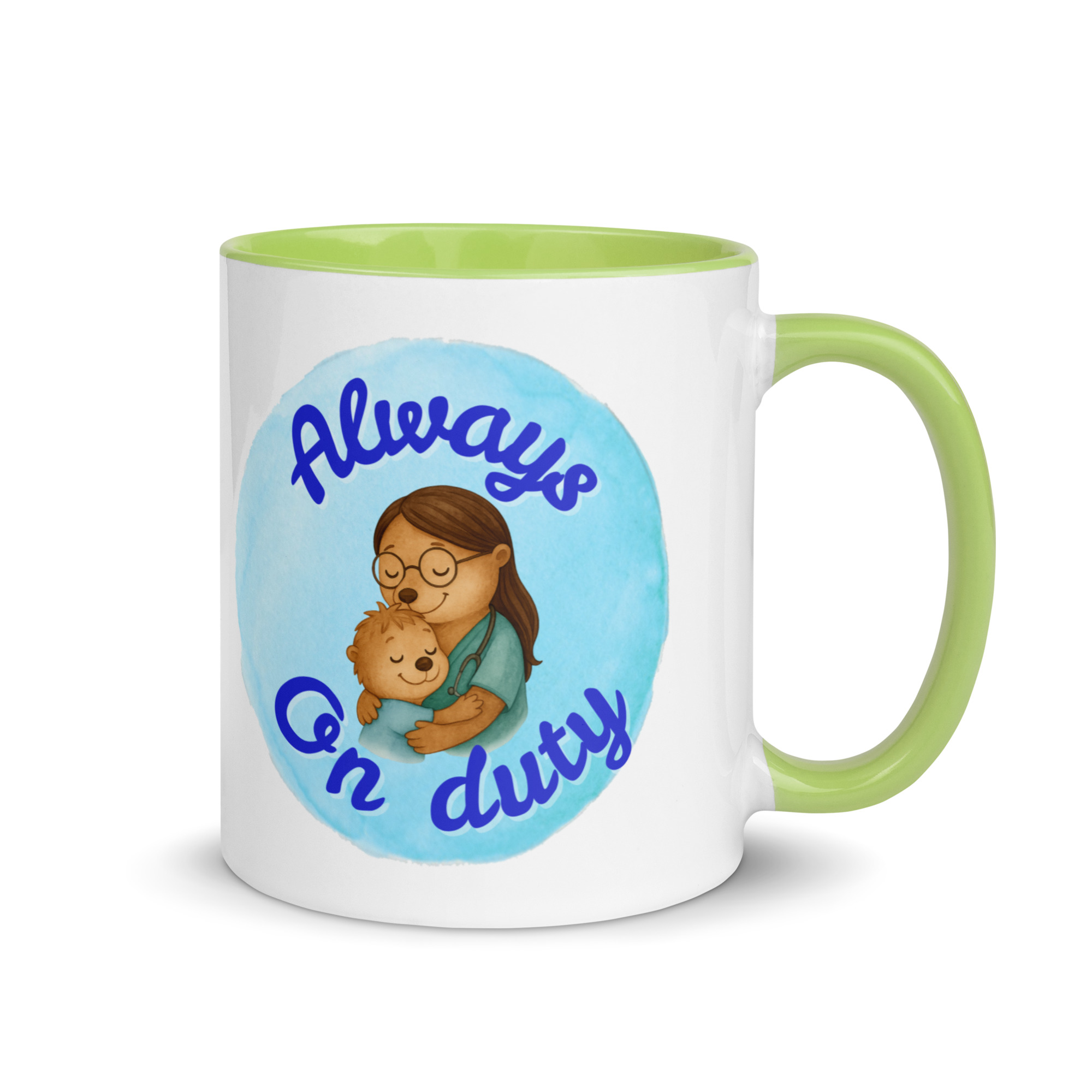 Nurse Mommy, Always on Duty - Mug with Color Inside - Nurse mommy gift - Image 26